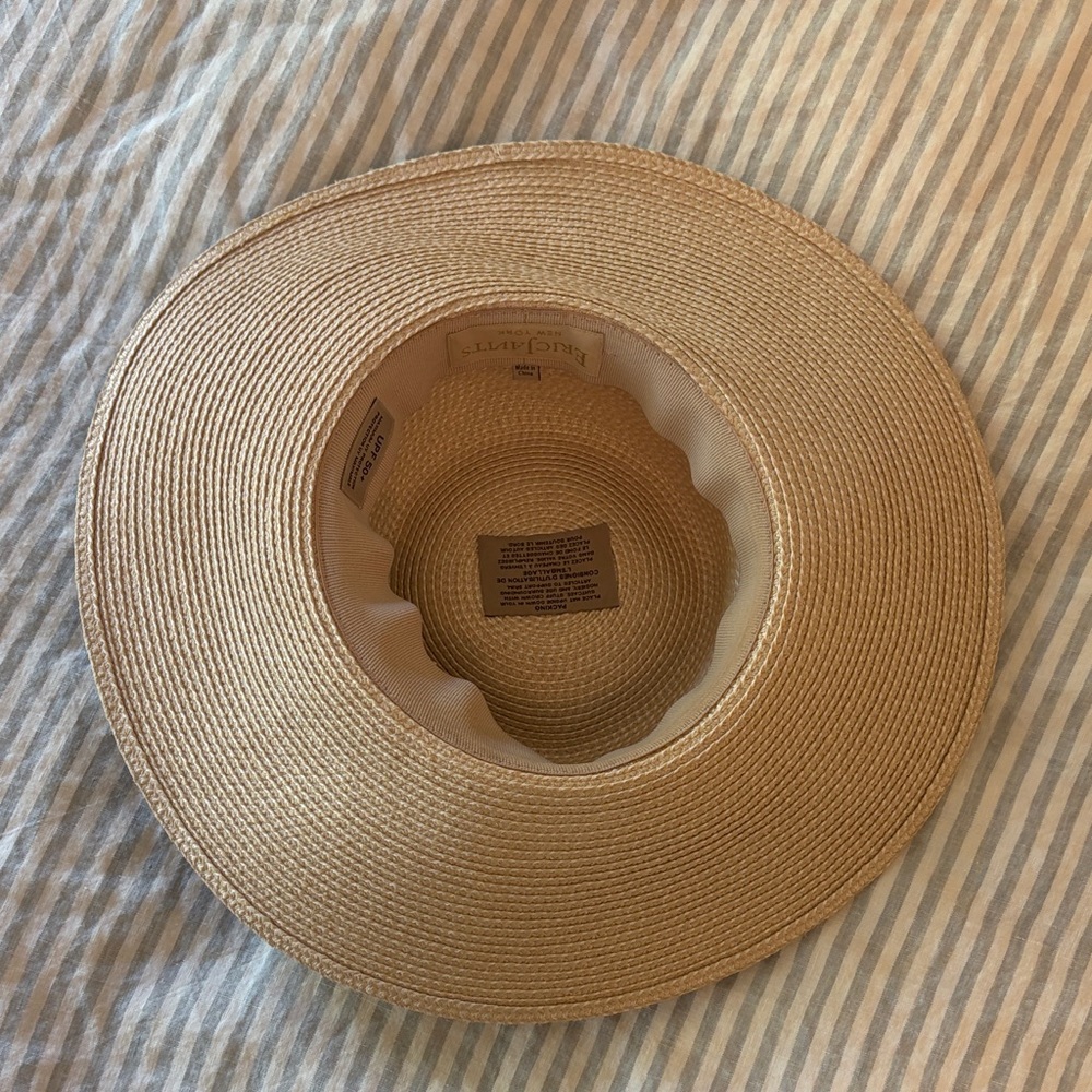 Wide-Brim Straw Sun Hat - Natural Beige - Picture 8 of 13